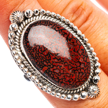 Premium Dinosaur Bone Ring Size 7 (.925 Sterling Silver)