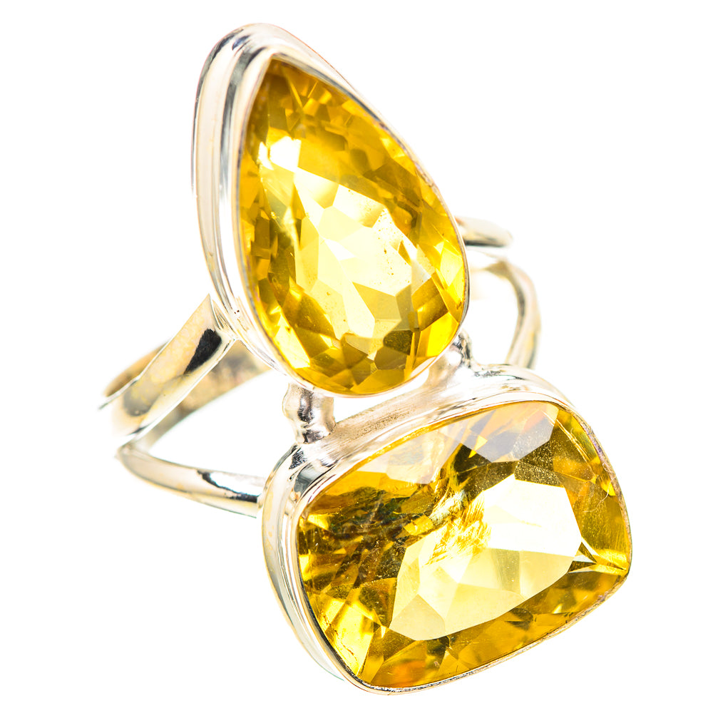 Large Faceted Citrine 925 Sterling Silver Ring Size 8.25 (925 Sterling Silver) RING139653