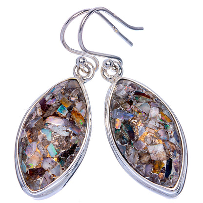 Brecciated Ethiopian Opal Earrings 1 1/2" (925 Sterling Silver) E433055