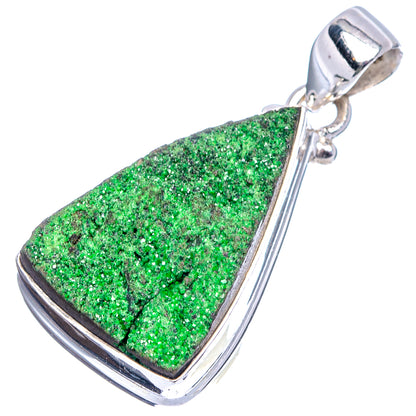 Uvarovite Garnet Pendant 1 1/4" (.925 Sterling Silver)