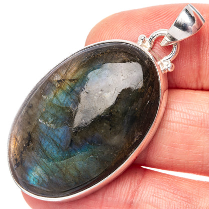 Labradorite 925 Sterling Silver Pendant 1 7/8" (925 Sterling Silver) P42687