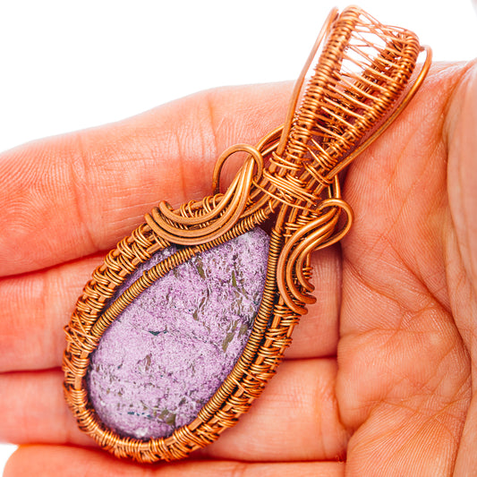 Purpurite Wire Wrap Pendant 2 3/4" (Copper)