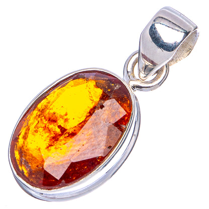 Rare Hessonite Garnet Pendant 1" (.925 Sterling Silver)