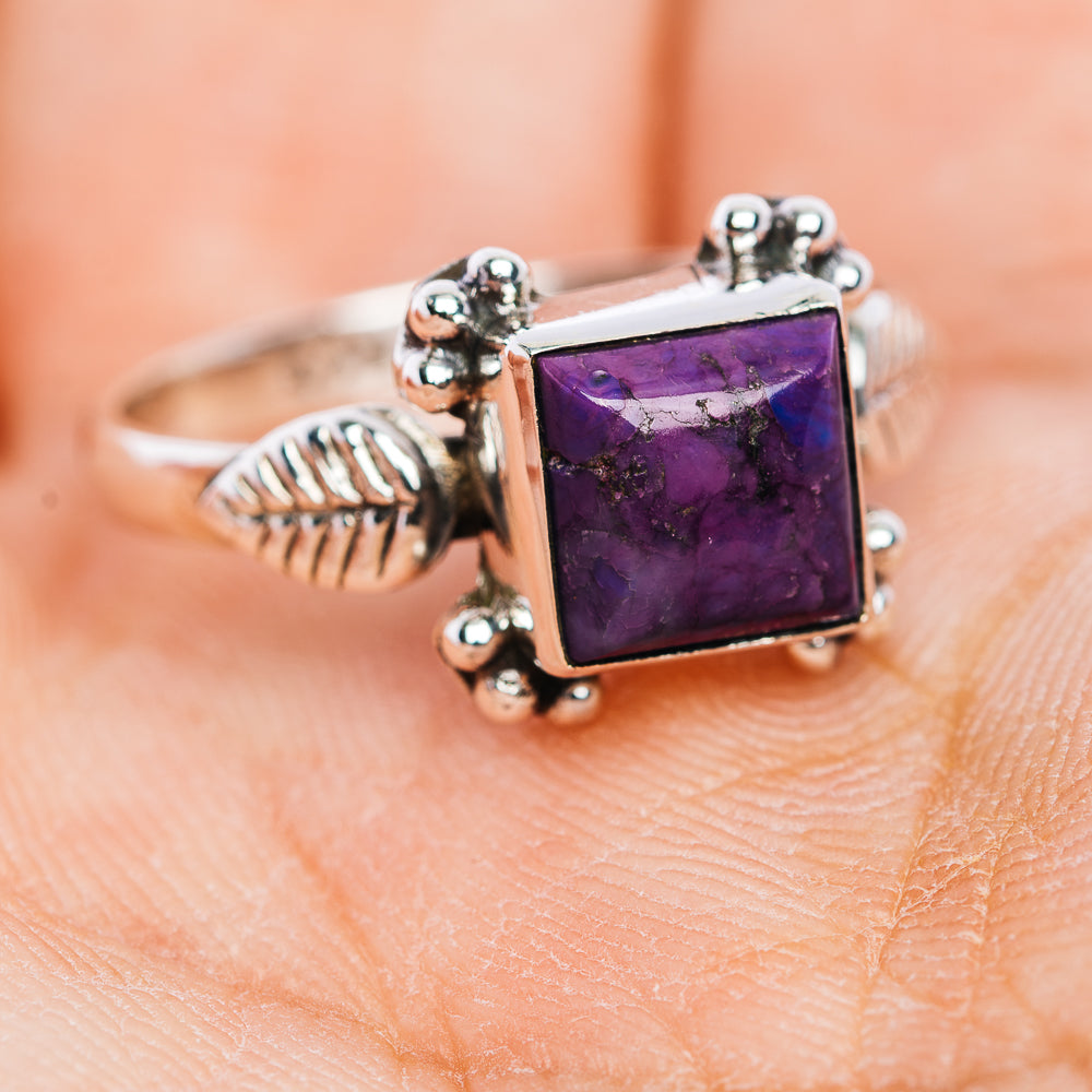 Purple Turquoise Ring Size 6.5 (.925 Sterling Silver)