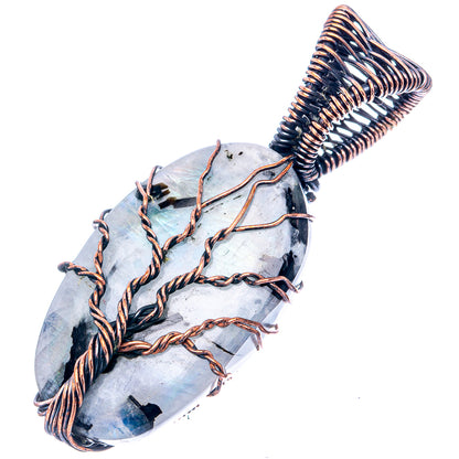 Rainbow Moonstone Tree of Life 1 7/8" (Oxidized Copper)