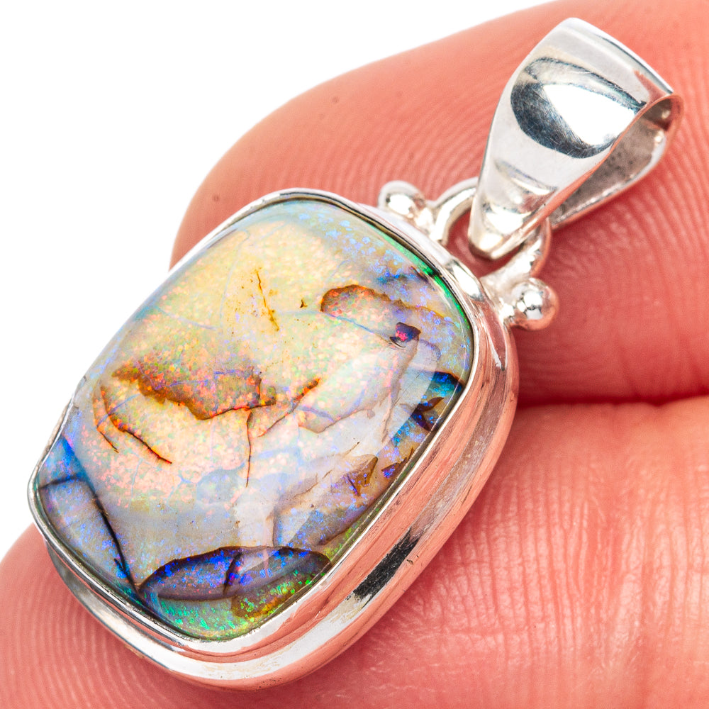 Rare Sterling Opal Pendant 1 1/8" (925 Sterling Silver) P41724