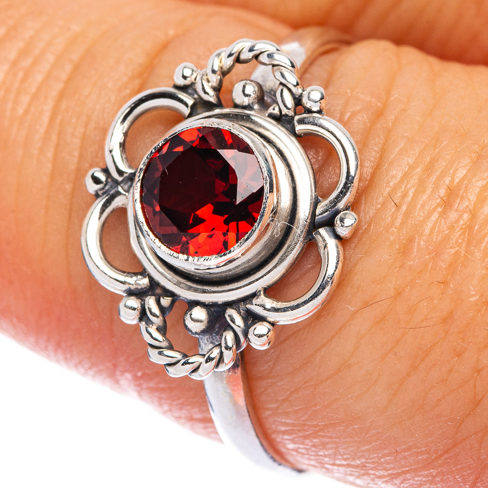 Garnet Dainty Ring Size 8 (925 Sterling Silver) R145777