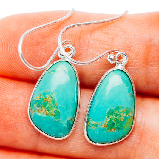 Mojave Turquoise Earrings 1 3/8" (.925 Sterling Silver)