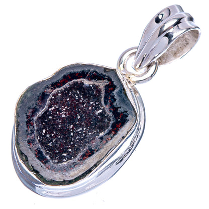 Coconut Geode Druzy Pendant 1 1/4" (925 Sterling Silver) P40507