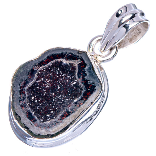 Coconut Geode Druzy Pendant 1 1/4" (925 Sterling Silver) P40507