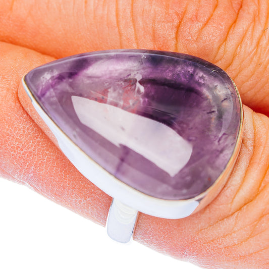 Premium Chevron Amethyst Ring Size 7 Adjustable (.925 Sterling Silver)