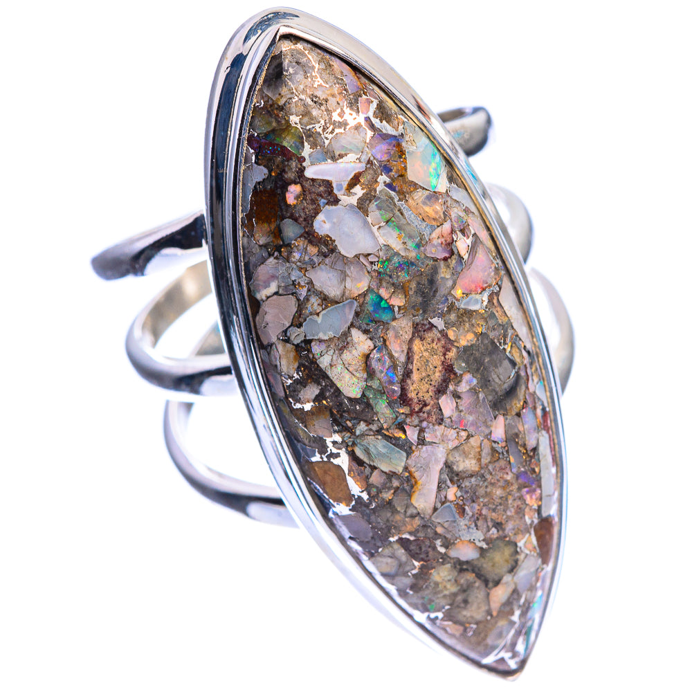 Large Brecciated Ethiopian Opal Ring Size 6.75 (925 Sterling Silver) R144201