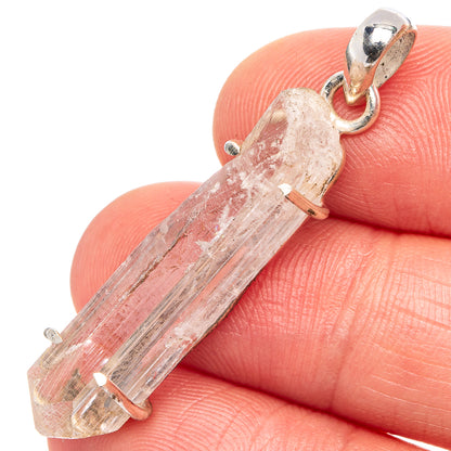 Raw Herkimer Diamond Pendant 1 5/8" (.925 Sterling Silver)