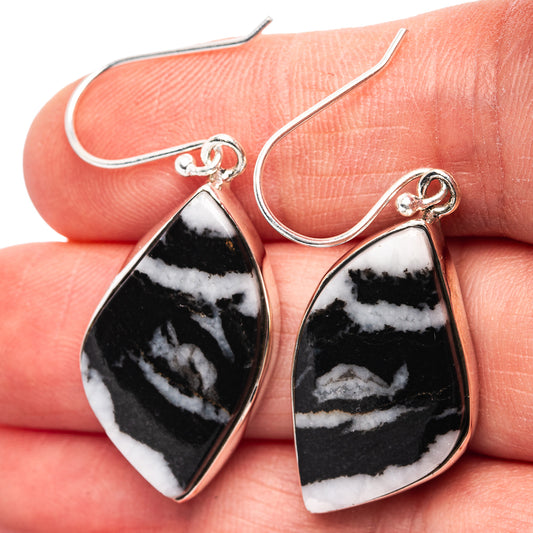 Premium White Buffalo Turquoise Earrings 1 5/8" (.925 Sterling Silver)