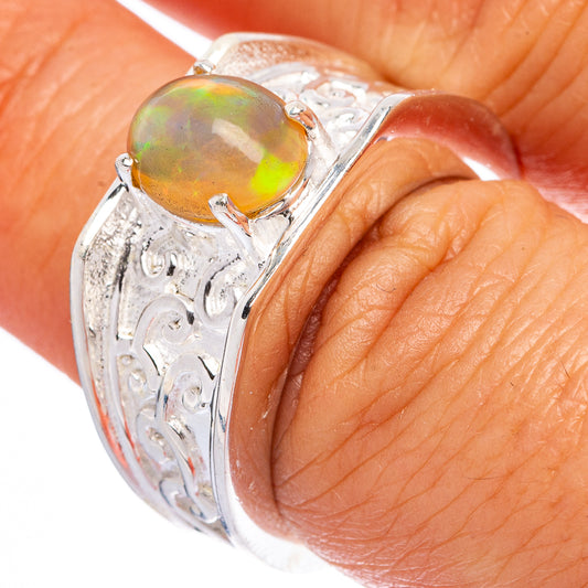 Rare Ethiopian Opal Ring Size 6.75 (925 Sterling Silver) R146038
