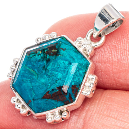 Premium Shattuckite Pendant 1 1/8" (925 Sterling Silver) P41165