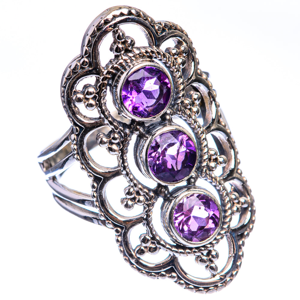 Faceted Amethyst Ring Size 6.5 (925 Sterling Silver) RING143425