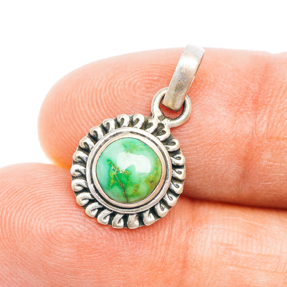 Southwestern Style Sonoran Gold Turquoise Pendant 3/4" (.925 Sterling Silver)
