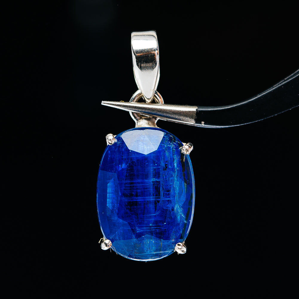 10.69ct Faceted Kyanite Pendant 1" (.925 Sterling Silver)
