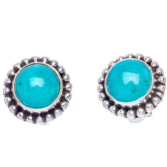 Amazonite Earrings 3/8" (925 Sterling Silver) E1516