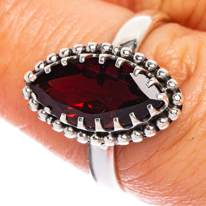 Garnet Ring Size 7.25 (925 Sterling Silver) R1044