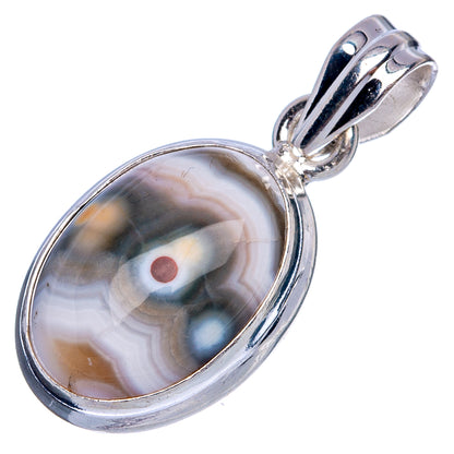 Ocean Jasper Pendant 1 1/4" (925 Sterling Silver) P40225