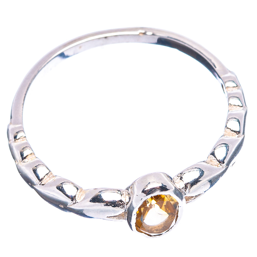 Dainty Citrine Ring Size 6.5 (.925 Sterling Silver)