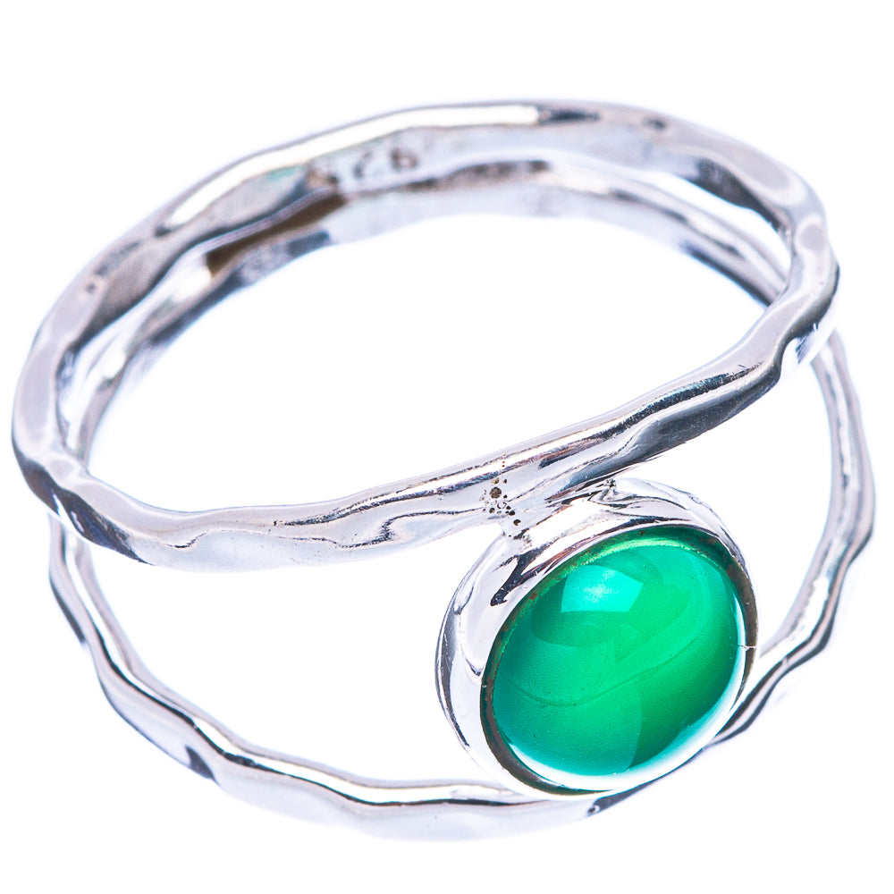 Green Onyx Dainty Ring Size 8 (925 Sterling Silver) R5850