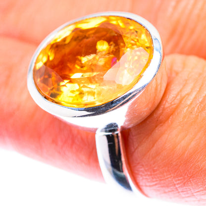 Faceted Citrine Ring Size 7.5 (925 Sterling Silver) RING140122