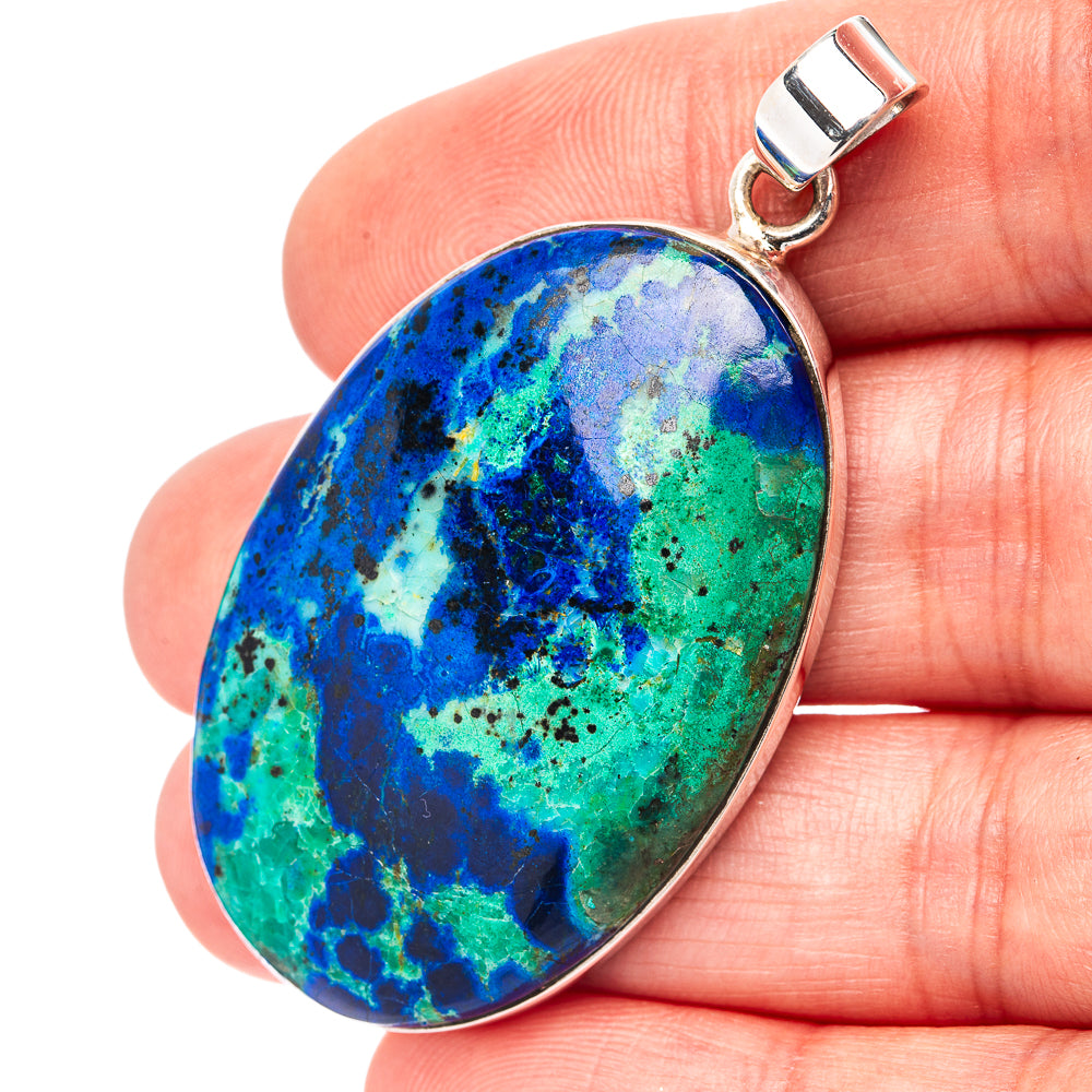 Premium Blue Bird Azurite Pendant 2 1/8" (.925 Sterling Silver)