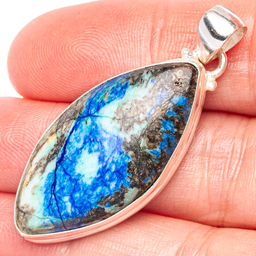 Azurite Pendant 1 3/4" (925 Sterling Silver) P43846