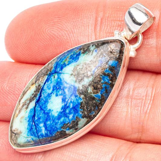 Azurite Pendant 1 3/4" (925 Sterling Silver) P43846
