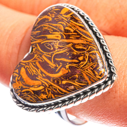 Large Coquina Jasper 925 Sterling Silver Ring Size 9.75