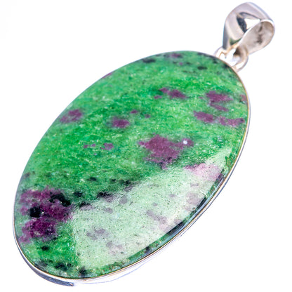 Ruby Zoisite Pendant 1 7/8" (.925 Sterling Silver)