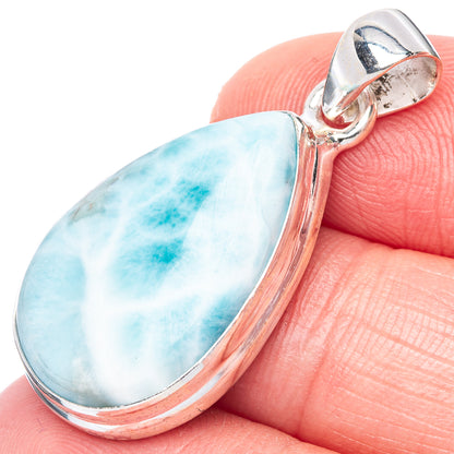 Larimar Pendant 1 3/8" (925 Sterling Silver) P41062