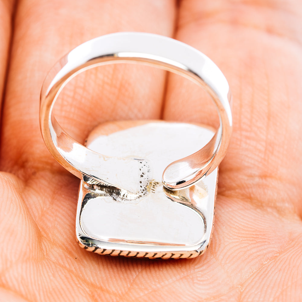 Southwestern .925 silver ring back, polished band with rope-edge setting