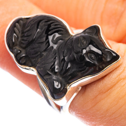 Black Onyx Cat Ring Size 5.5 (925 Sterling Silver) R142970