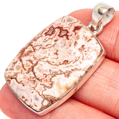 Crazy Lace Agate Pendant 1 5/8" (925 Sterling Silver) P43324
