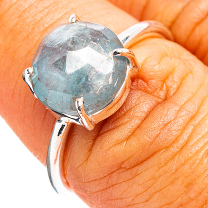 Faceted Aquamarine Ring Size 7 (.925 Sterling Silver)
