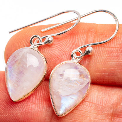 Rainbow Moonstone Dainty Earrings 1 1/4" (925 Sterling Silver) E432514