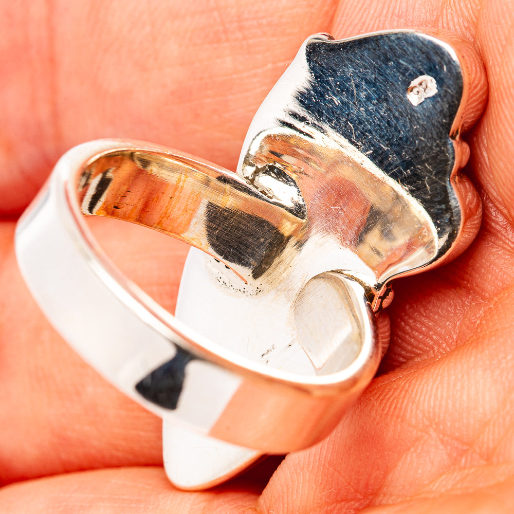 Exclusive Honey Dahlia & Mohave Turquoise Ring Size 7 Adjustable (.925 Sterling Silver)