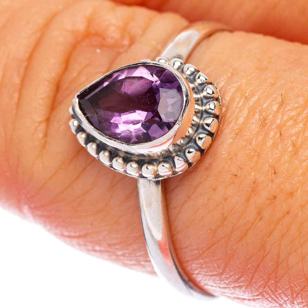 Faceted Amethyst Dainty Ring Size 9.25 (925 Sterling Silver) R145782