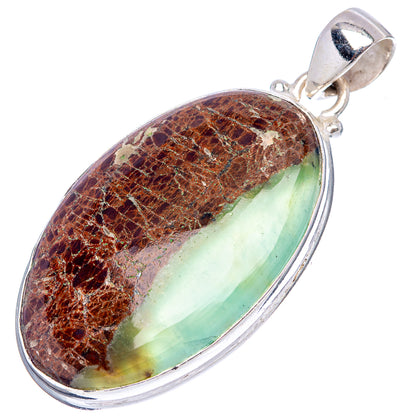Boulder Chrysoprase Pendant 1 3/4" (.925 Sterling Silver)