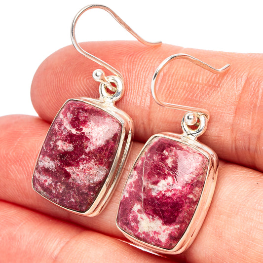 Lepidolite 925 Sterling Silver Earrings 1 3/8" (925 Sterling Silver) E2097