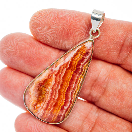 Premium Rhodochrosite Pendant 2" (.925 Sterling Silver)