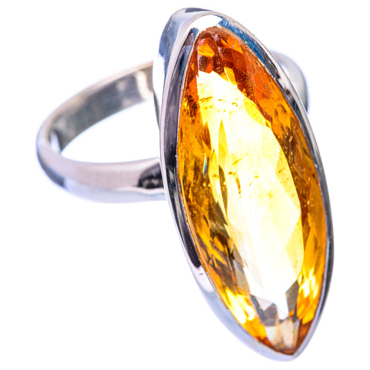 Large Faceted Citrine Ring Size 11 (925 Sterling Silver) R141059