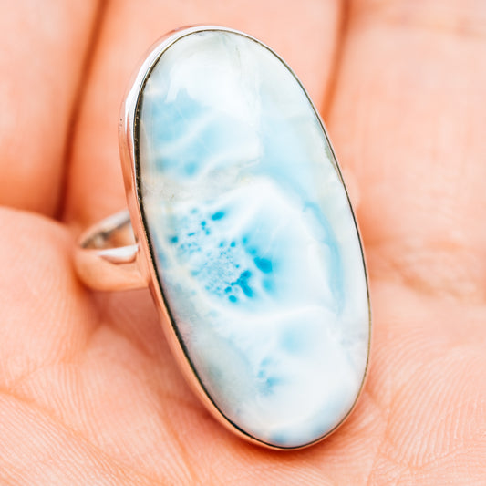 Larimar Ring Size 8 (.925 Sterling Silver)