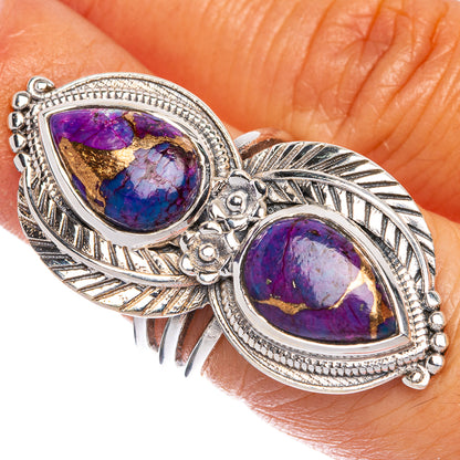 Large Purple Copper Composite Turquoise Ring Size 6 (925 Sterling Silver) R1134