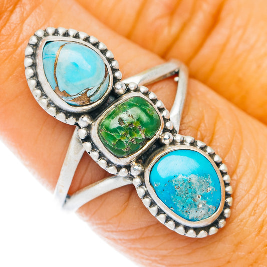 Palomino Turquoise, Cotton Candy Dahlia Turquoise, Kingman Turquoise Ring Size 7 (.925 Sterling Silver)