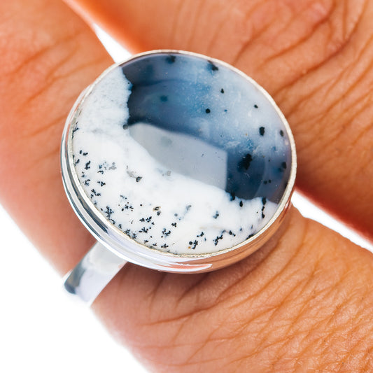 Premium Dendritic Opal Ring Size 9.75 (.925 Sterling Silver)